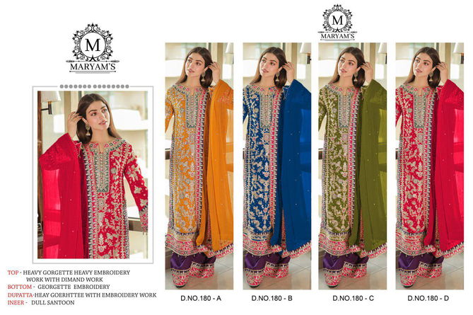 Maryams 180 Embroidery Georgette Pakistani Suits Wholesale Shop In Surat
